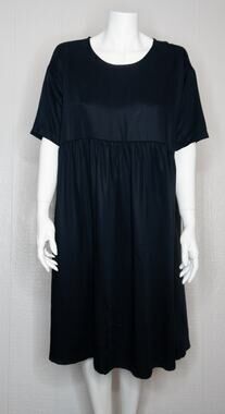 RITA ROW "Venus" Navy Cotton Tiered Oversized Babydoll Dress NWT SMALL